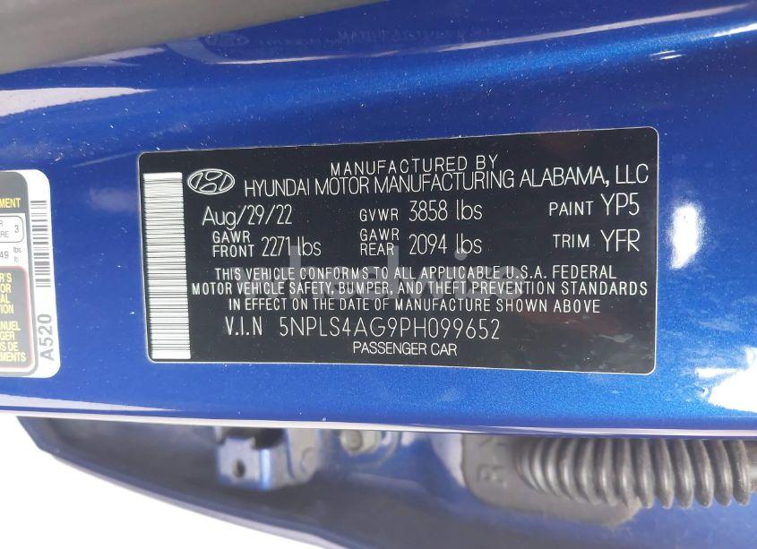 Photo 9 of 2023 Hyundai Elantra SEL (VIN 5NPLS4AG9PH099652)