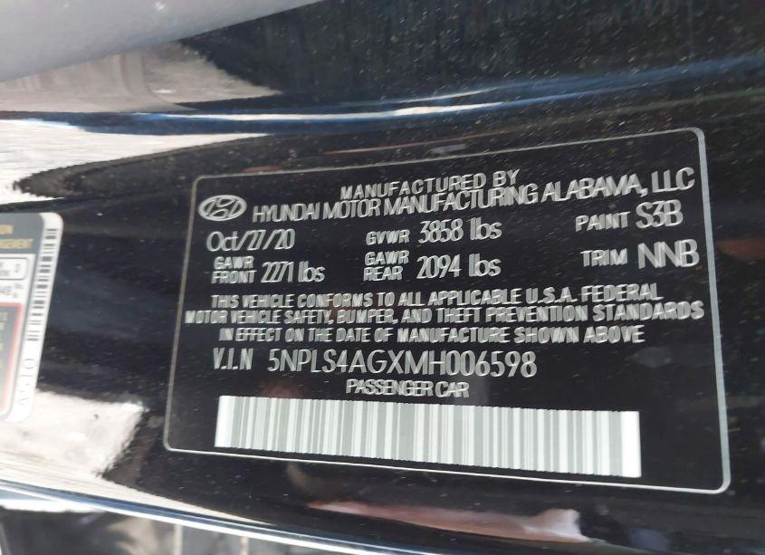 Photo 9 of 2021 Hyundai Elantra SEL (VIN 5NPLS4AGXMH006598)