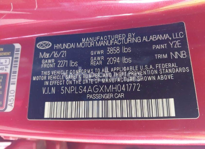 Photo 9 of 2021 Hyundai Elantra SEL (VIN 5NPLS4AGXMH041772)