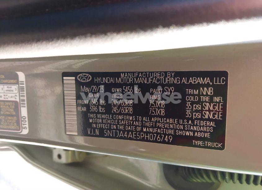 Photo 9 of 2023 Hyundai Santa CRUZ SE (VIN 5NTJA4AE5PH076749)