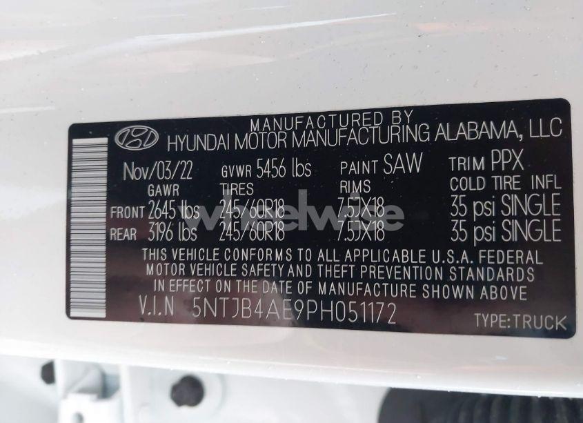 Photo 9 of 2023 Hyundai Santa CRUZ SEL (VIN 5NTJB4AE9PH051172)