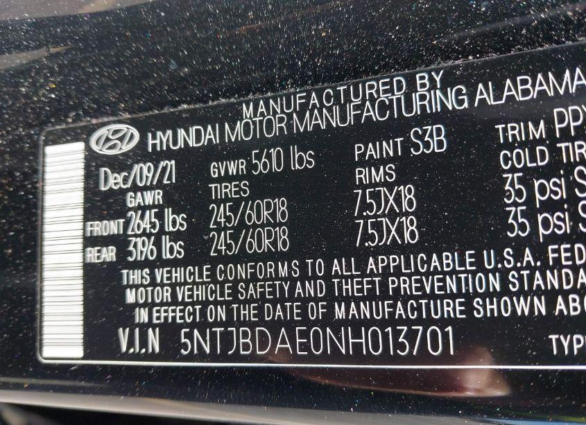 Photo 9 of 2022 Hyundai Santa CRUZ SEL (VIN 5NTJBDAE0NH013701)