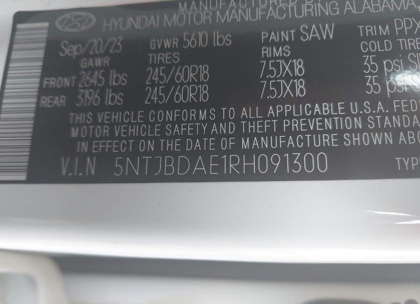 Photo 9 of 2024 Hyundai Santa CRUZ SEL (VIN 5NTJBDAE1RH091300)