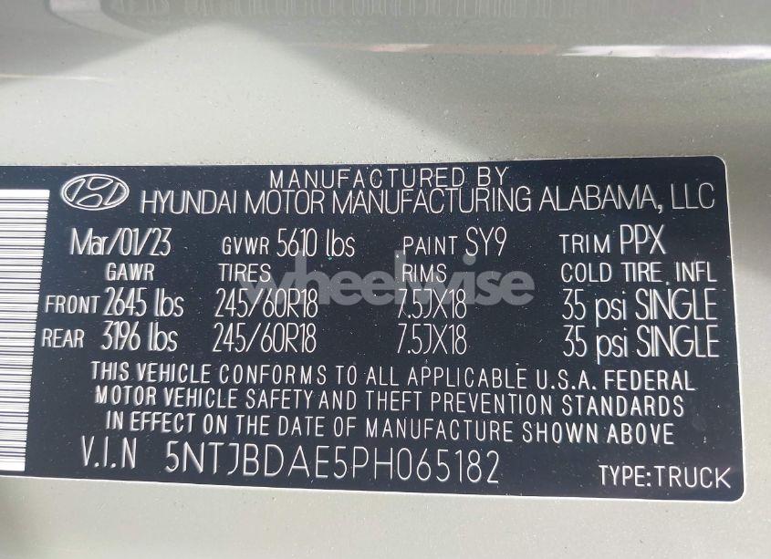 Photo 9 of 2023 Hyundai Santa CRUZ SEL (VIN 5NTJBDAE5PH065182)