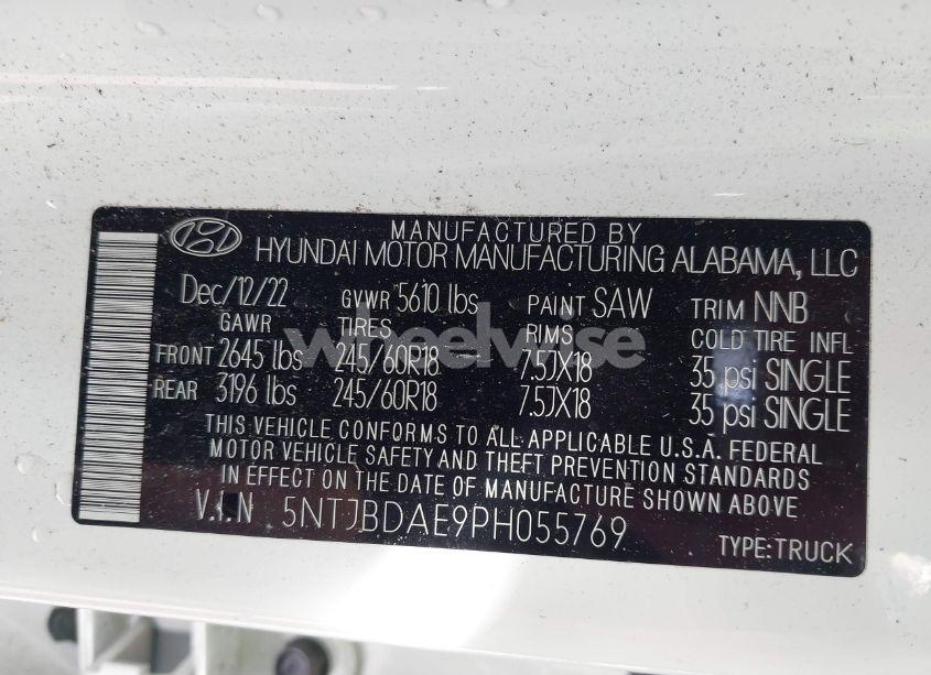 Photo 9 of 2023 Hyundai Santa CRUZ SEL (VIN 5NTJBDAE9PH055769)