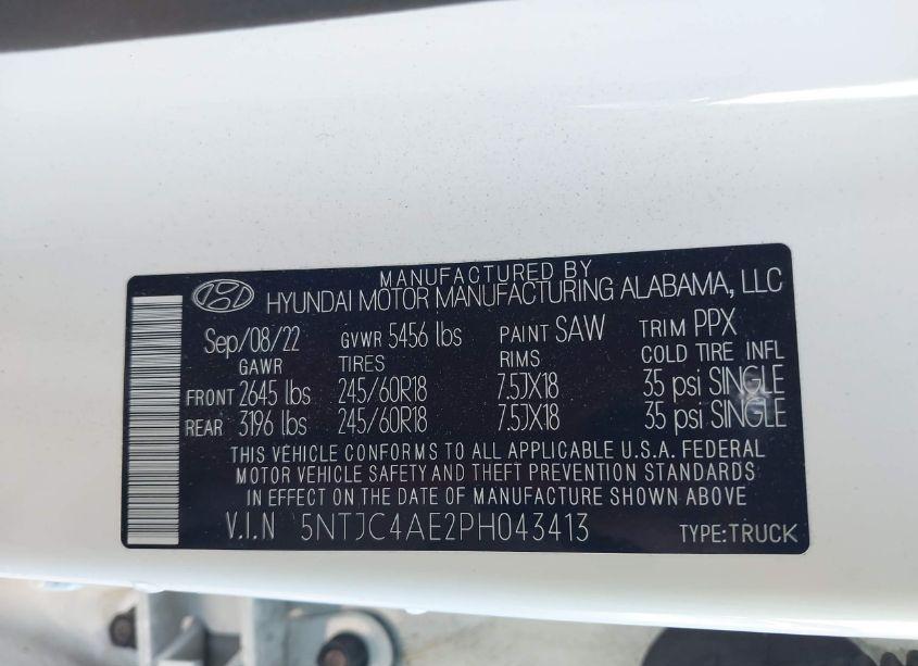 Photo 9 of 2023 Hyundai Santa CRUZ SEL (VIN 5NTJC4AE2PH043413)