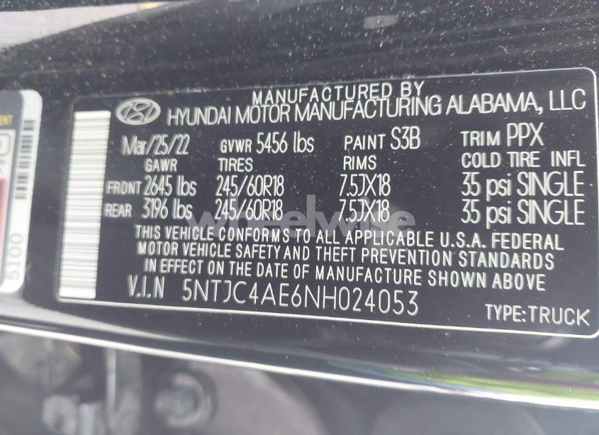 Photo 9 of 2022 Hyundai Santa CRUZ SEL (VIN 5NTJC4AE6NH024053)