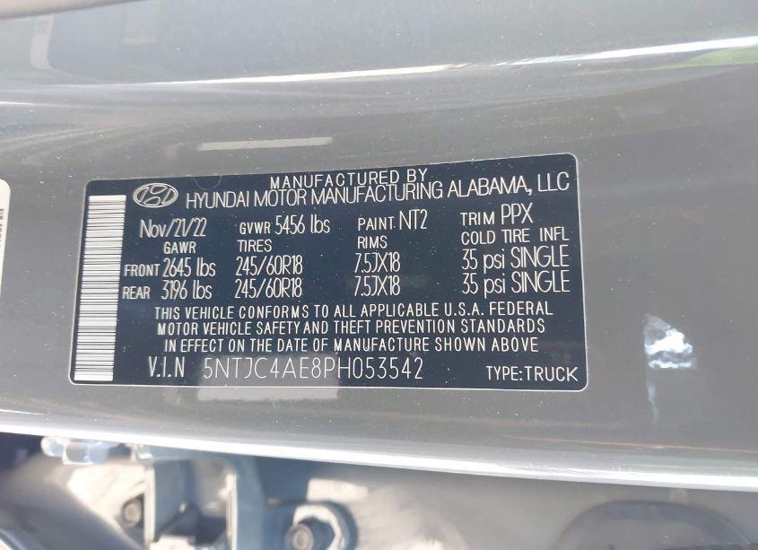 Photo 9 of 2023 Hyundai Santa CRUZ SEL (VIN 5NTJC4AE8PH053542)