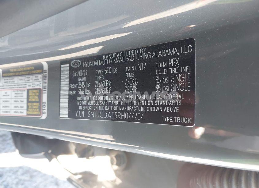 Photo 9 of 2024 Hyundai Santa CRUZ SEL (VIN 5NTJCDAE5RH077204)