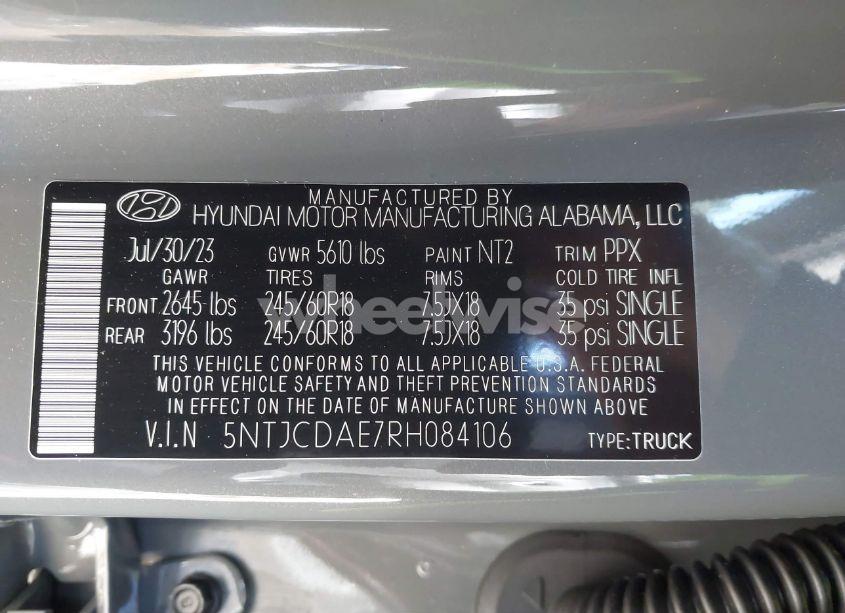 Photo 9 of 2024 Hyundai Santa CRUZ SEL (VIN 5NTJCDAE7RH084106)