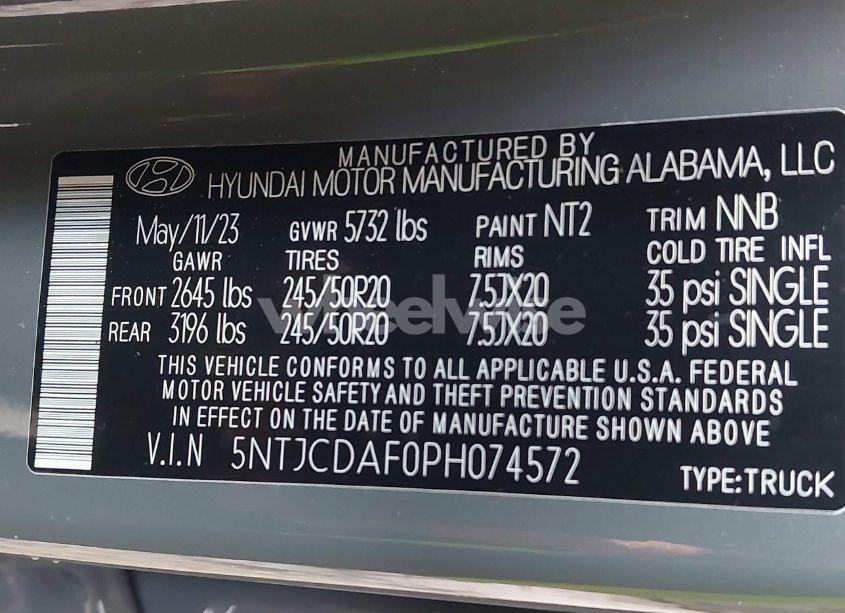 Photo 9 of 2023 Hyundai Santa CRUZ NIGHT (VIN 5NTJCDAF0PH074572)