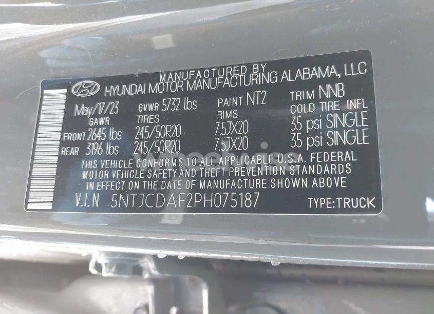 Photo 9 of 2023 Hyundai Santa CRUZ NIGHT (VIN 5NTJCDAF2PH075187)