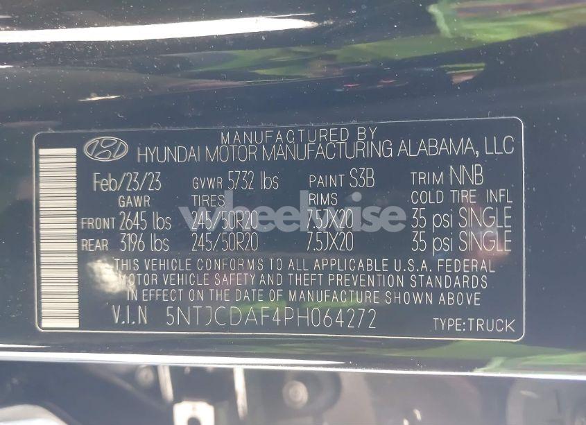 Photo 9 of 2023 Hyundai Santa CRUZ NIGHT (VIN 5NTJCDAF4PH064272)