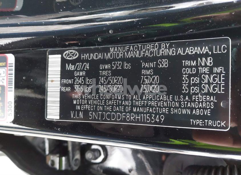 Photo 9 of 2024 Hyundai Santa CRUZ NIGHT (VIN 5NTJCDDF8RH115349)