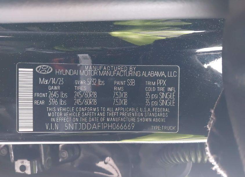 Photo 9 of 2023 Hyundai Santa CRUZ SEL PREMIUM (VIN 5NTJDDAF1PH066669)