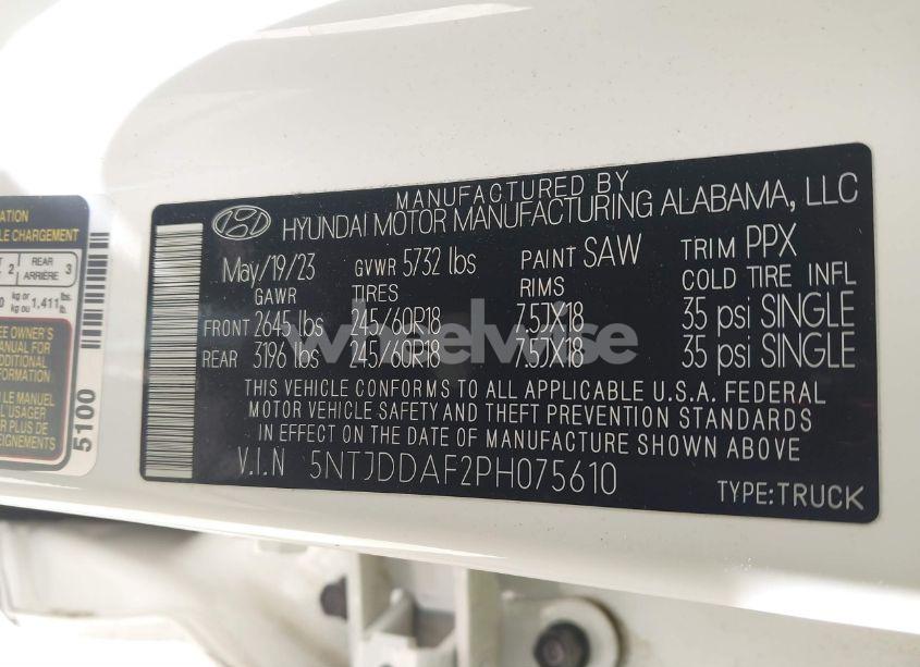 Photo 9 of 2023 Hyundai Santa CRUZ SEL PREMIUM (VIN 5NTJDDAF2PH075610)