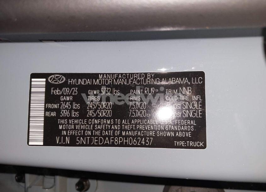 Photo 9 of 2023 Hyundai Santa CRUZ LIMITED (VIN 5NTJEDAF8PH062437)