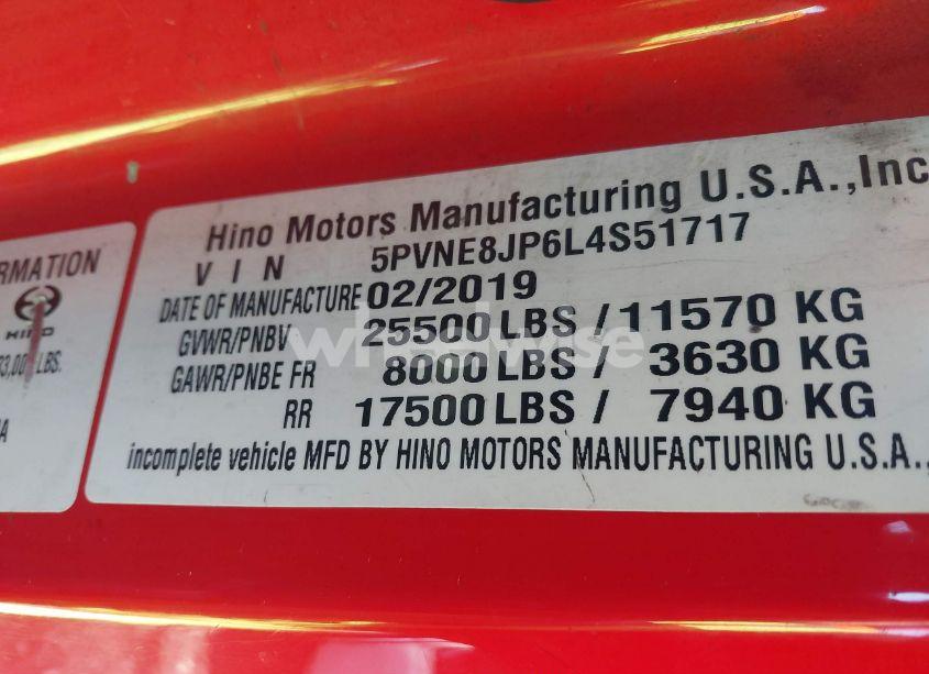 Photo 8 of 2020 Hino 238/258/268 (VIN 5PVNE8JP6L4S51717)