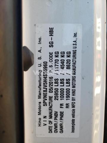 Photo 12 of 2017 HINO 258/268 (VIN 5PVNE8JV5H4S55960)