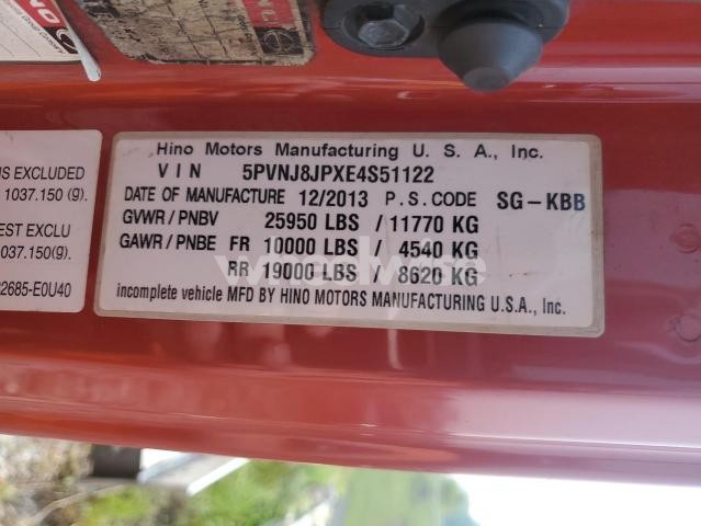 Photo 8 of 2014 HINO 258/268 (VIN 5PVNJ8JPXE4S51122)