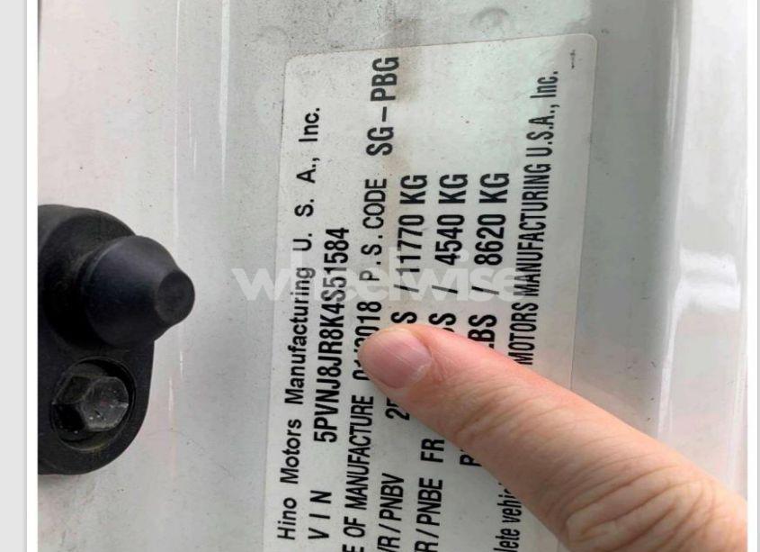 Photo 8 of 2019 Hino 258/268 (VIN 5PVNJ8JR8K4S51584)