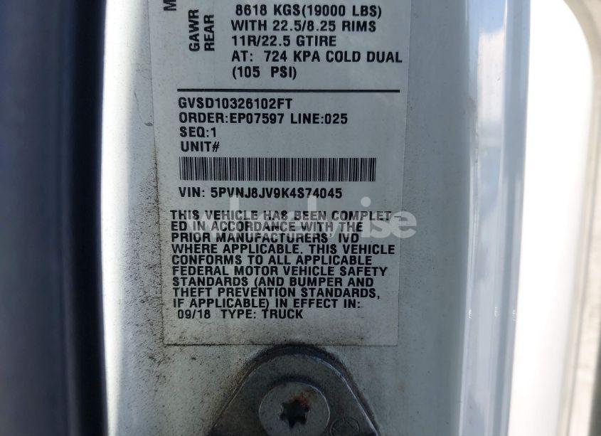 Photo 8 of 2019 Hino 258/268 (VIN 5PVNJ8JV9K4S74045)