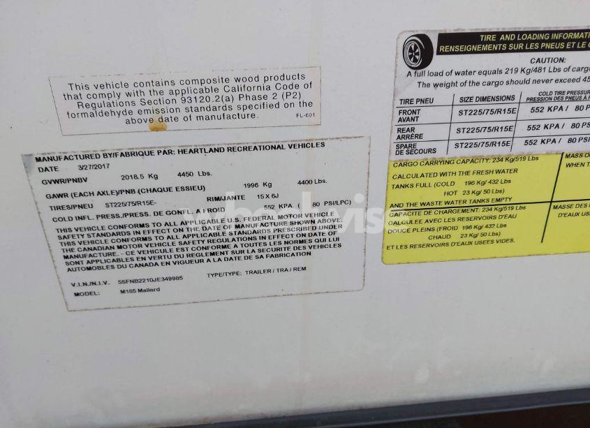 Photo 9 of 2018 Hear Mallard N/A (VIN 5SFNB2210JE349985)