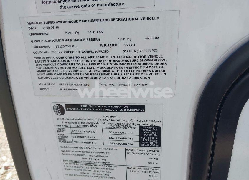 Photo 9 of 2020 Heartland Mallard ULTRA LITE TRAVEL TRAILER (VIN 5SFNB221XLE423321)