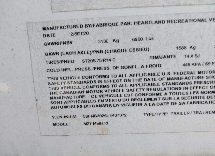 Photo 9 of 2020 Mallard Ultra LITE (VIN 5SFNB3026LE437072)