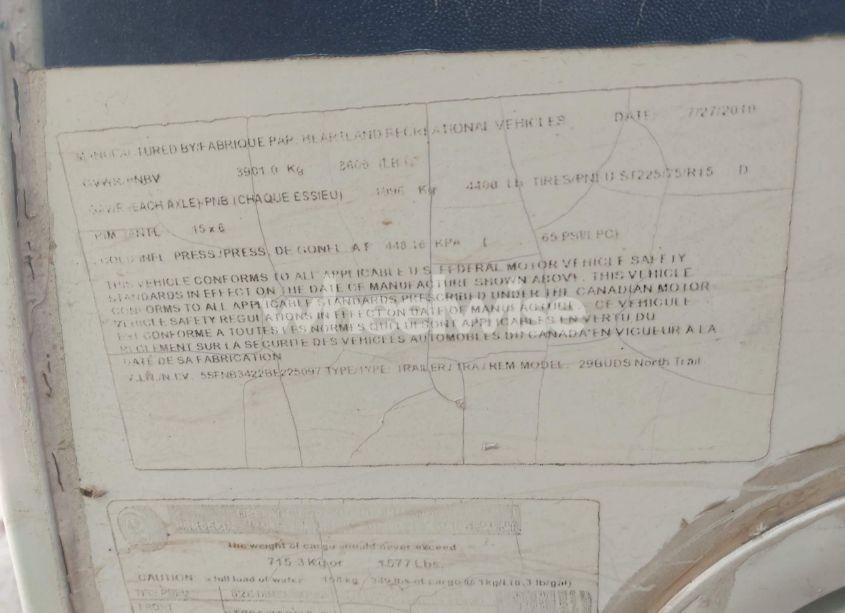 Photo 9 of 2011 Heartland North TRAIL 29BUDS (VIN 5SFNB3422BE225097)