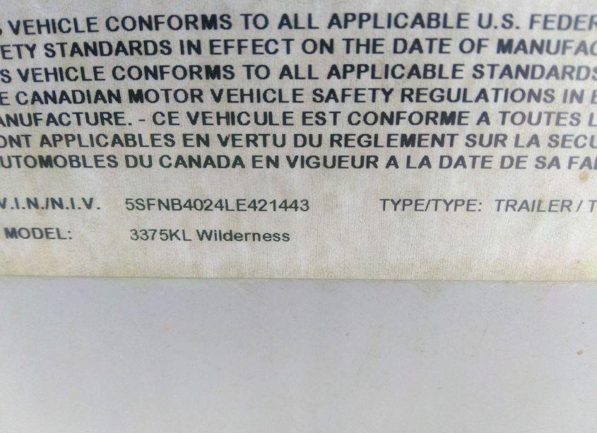 Photo 9 of 2020 Heartland. Other (VIN 5SFNB4024LE421443)