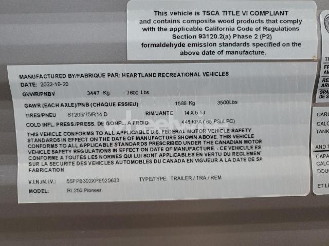 Photo 10 of 2023 HEARTLAND BIG HORN PIONEER (VIN 5SFPB302XPE520633)