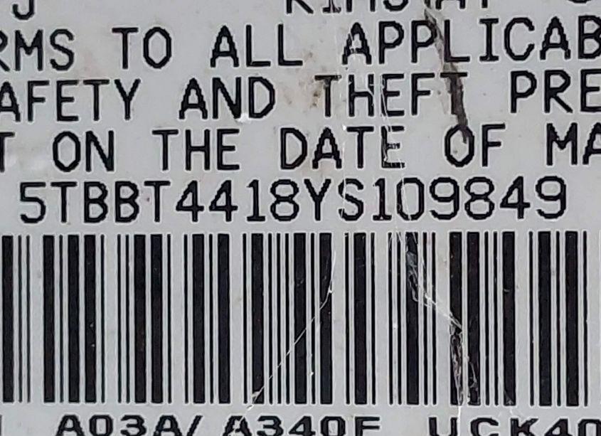 Photo 9 of 2000 Toyota Tundra SR5 V8 (VIN 5TBBT4418YS109849)
