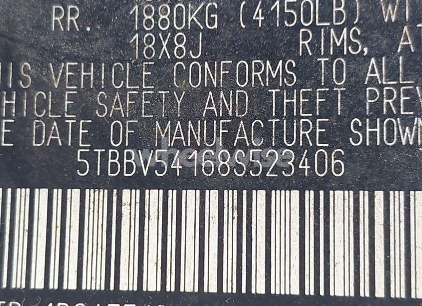 Photo 9 of 2008 Toyota Tundra SR5 5.7L V8 (VIN 5TBBV54168S523406)