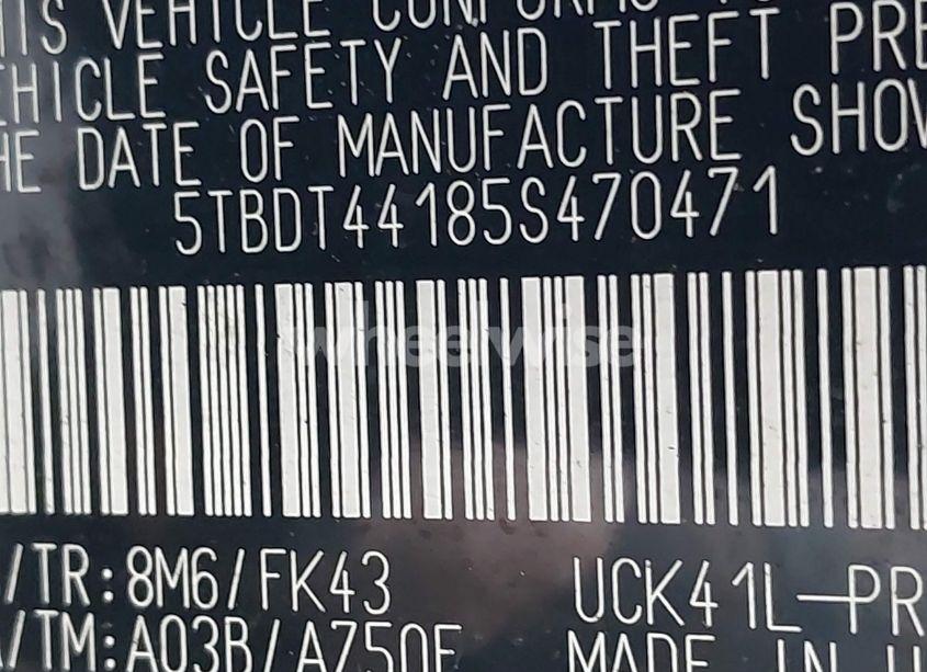 Photo 9 of 2005 Toyota Tundra SR5 V8 (VIN 5TBDT44185S470471)