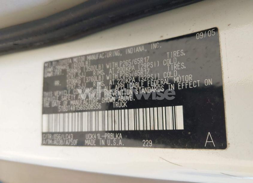 Photo 9 of 2006 Toyota Tundra LIMITED V8 (VIN 5TBDT48156S508556)