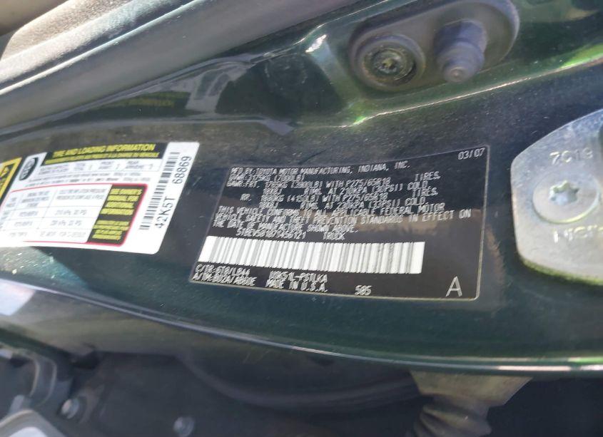 Photo 9 of 2007 Toyota Tundra LIMITED 5.7L V8 (VIN 5TBEV58187S456121)