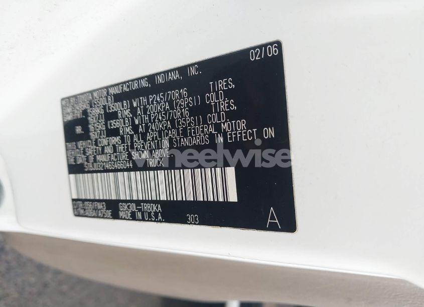 Photo 9 of 2006 Toyota Tundra (VIN 5TBJU32146S466044)