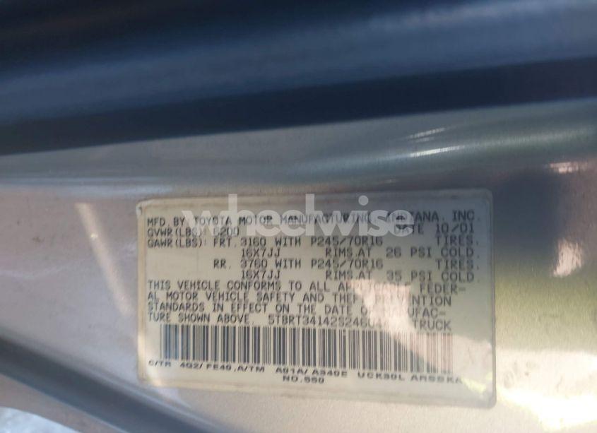 Photo 9 of 2002 Toyota Tundra SR5 V8 (VIN 5TBRT34142S246044)