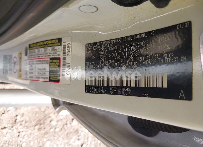 Photo 9 of 2007 Toyota Tundra SR5 4.7L V8 (VIN 5TBRT54167S453554)