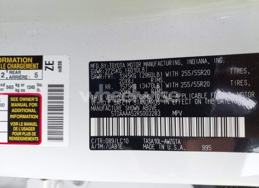 Photo 9 of 2024 Toyota Grand HIGHLANDER LIMITED (VIN 5TDAAAA52RS003283)