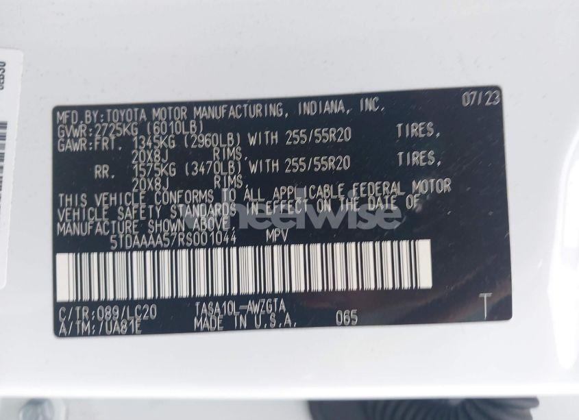 Photo 9 of 2024 Toyota Grand HIGHLANDER LIMITED (VIN 5TDAAAA57RS001044)