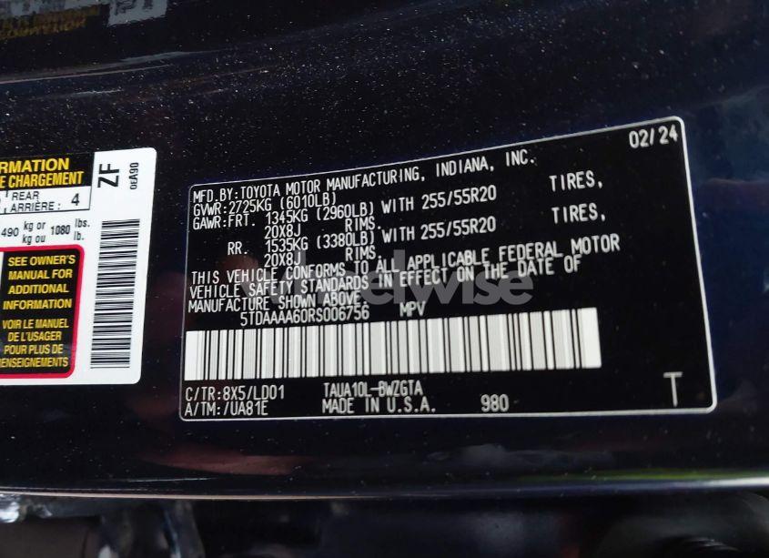 Photo 9 of 2024 Lexus Tx 350 LUXURY (VIN 5TDAAAA60RS006756)