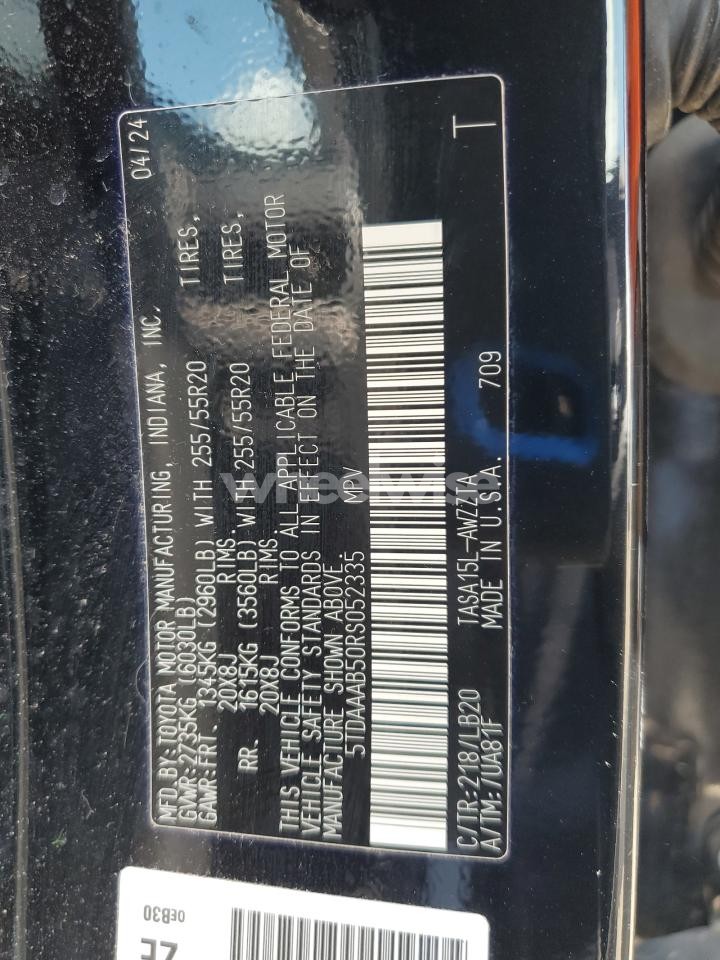 Photo 13 of 2024 TOYOTA GRAND HIGHLANDER XLE (VIN 5TDAAAB50RS052335)