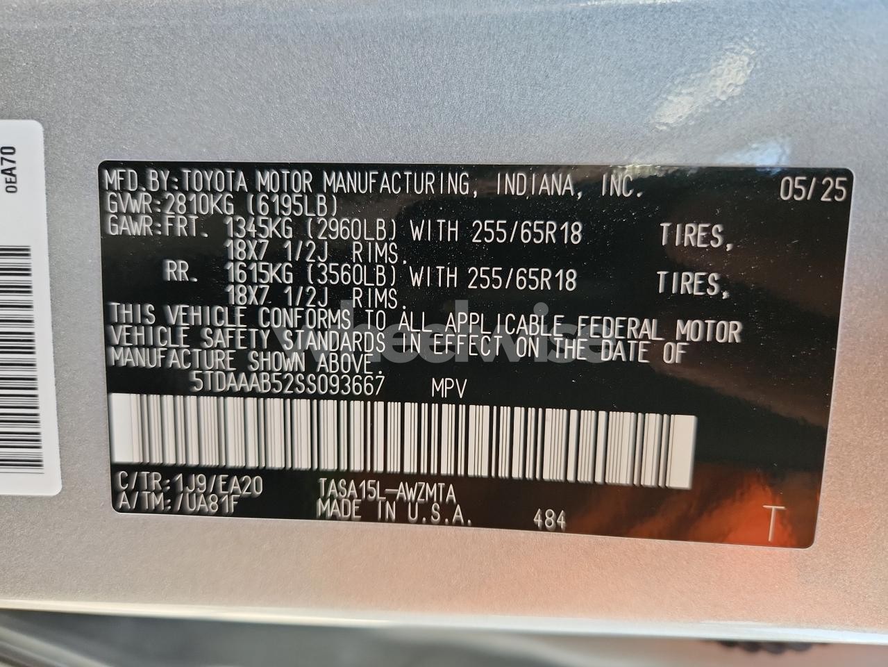 Photo 13 of 2025 TOYOTA GRAND HIGHLANDER LE (VIN 5TDAAAB52SS093667)