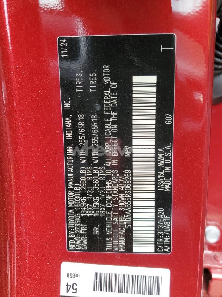 Photo 14 of 2024 TOYOTA GRAND HIGHLANDER XLE (VIN 5TDAAAB55RS068269)