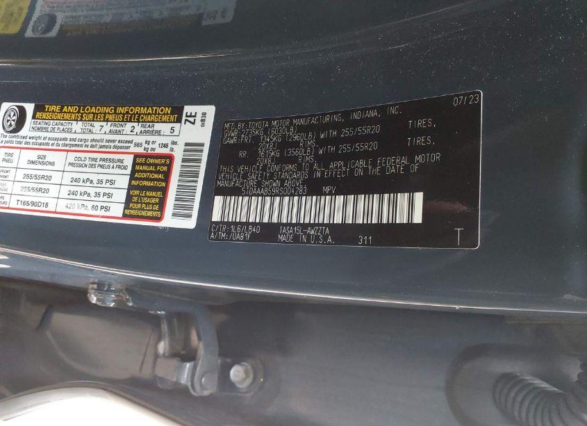 Photo 9 of 2024 Toyota Grand HIGHLANDER PLATINUM (VIN 5TDAAAB59RS004283)