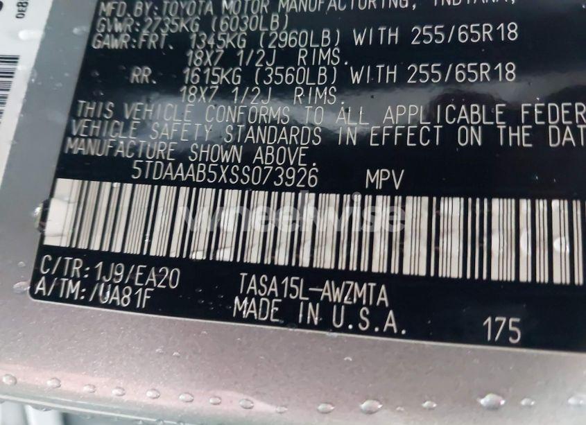 Photo 9 of 2025 Toyota Grand HIGHLANDER XLE (VIN 5TDAAAB5XSS073926)