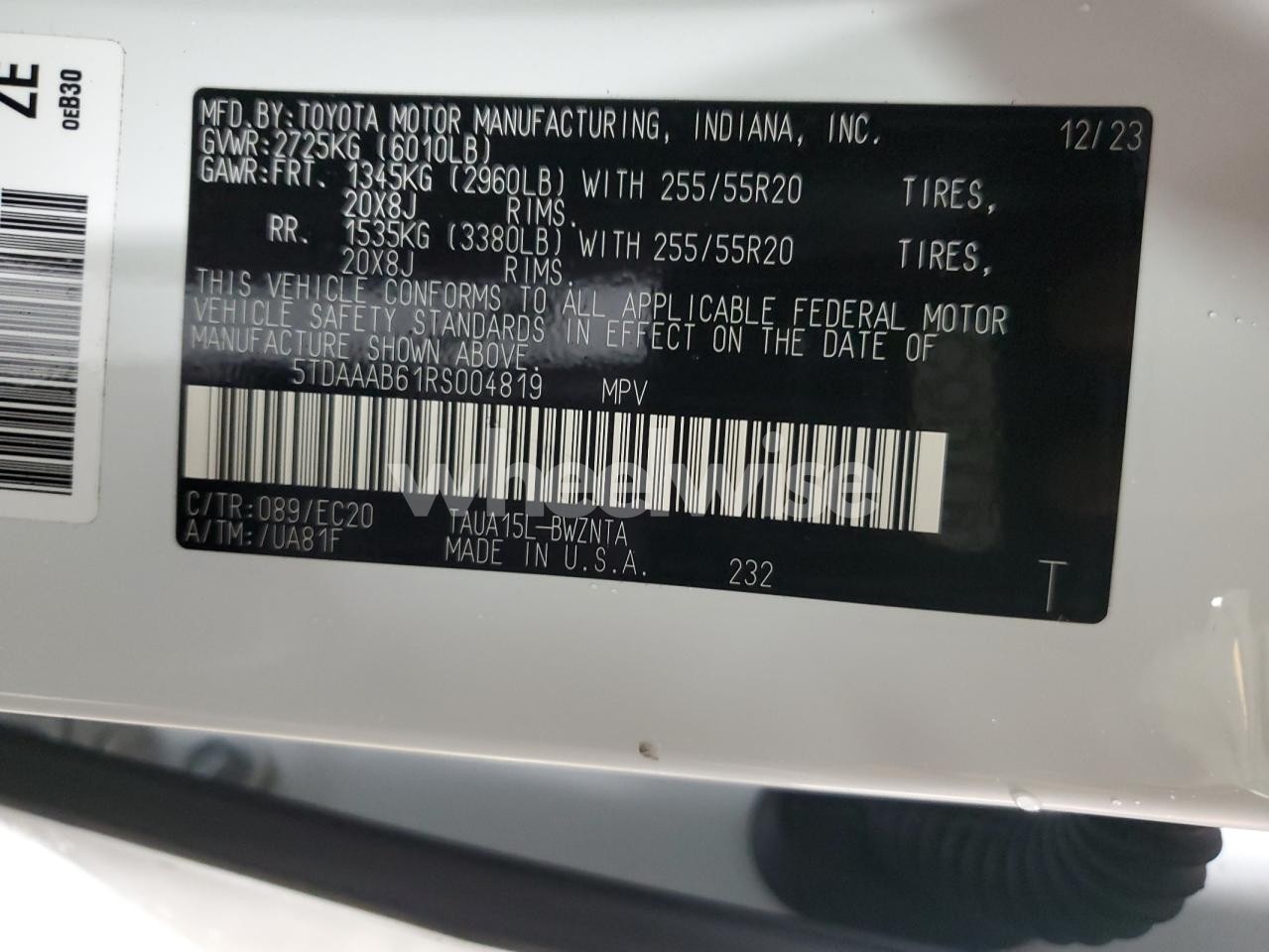 Photo 13 of 2024 LEXUS TX 350 BASE (VIN 5TDAAAB61RS004819)