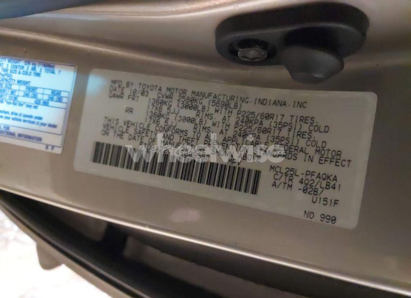 Photo 9 of 2004 Toyota Sienna XLE LIMITED (VIN 5TDBA22C14S009558)